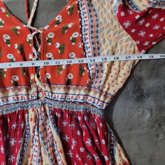 Anthropologie Patrons of Peace Long Sleeve Boho Dress Exposed Back - Size Small - Picture 4 of 8